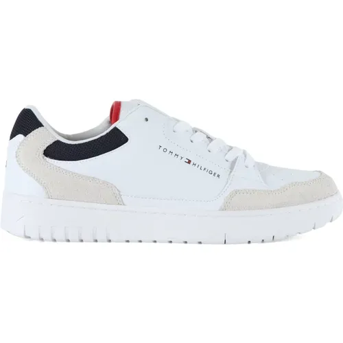 Leather Sneakers with Lace Closure , male, Sizes: 7 UK - Tommy Hilfiger - Modalova