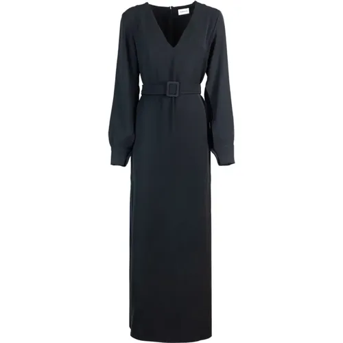 Schwarzes langes Kleid mit Puffärmeln , Damen, Größe: L - P.a.r.o.s.h. - Modalova