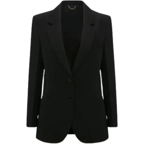 Gabardine Blazer with Patch Pockets , female, Sizes: XS, S - Victoria Beckham - Modalova