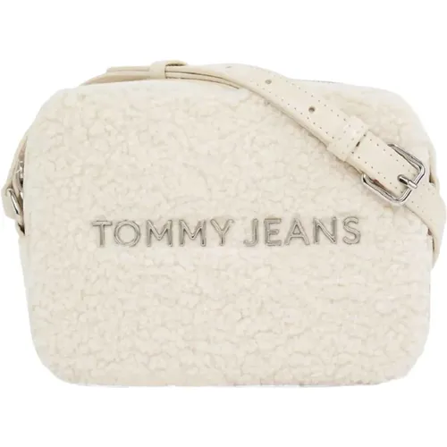 White Shearling Bag Casual Style , female, Sizes: ONE SIZE - Tommy Jeans - Modalova