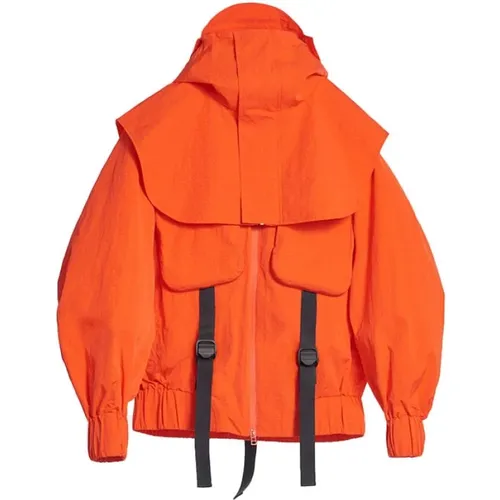 Oversized Crinkled Nylon Jacket mit Abnehmbarer Kapuze , Herren, Größe: M - A.A. Spectrum - Modalova