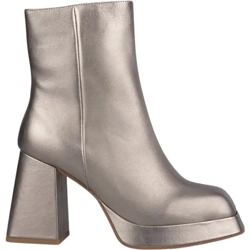 Square Toe Leather Ankle Boots , female, Sizes: 8 UK, 3 UK, 6 UK, 4 UK, 5 UK - Alma en Pena - Modalova