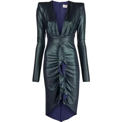 Draped dress with deep V-neck , female, Sizes: S, XS, M - Alexandre Vauthier - Modalova