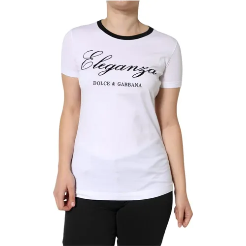 Eleganza Print Baumwoll T-shirt Damen - Dolce & Gabbana - Modalova