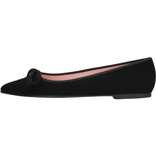 Schwarze Wildleder Spitze Ballerinas , Damen, Größe: 38 1/2 EU - Pretty Ballerinas - Modalova