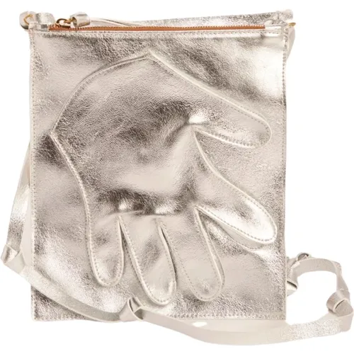 Silver Leather Shoulder Bag , female, Sizes: ONE SIZE - Jejia - Modalova