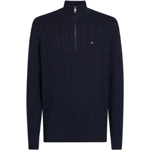 Blaue Half Zip Sweatshirt Klassischer Stil - Tommy Hilfiger - Modalova