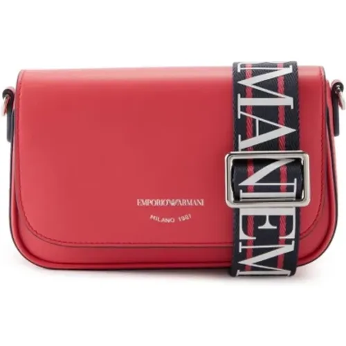 Mini Shoulder Bag with Adjustable and Detachable Logo All Over Strap , female, Sizes: ONE SIZE - Emporio Armani - Modalova