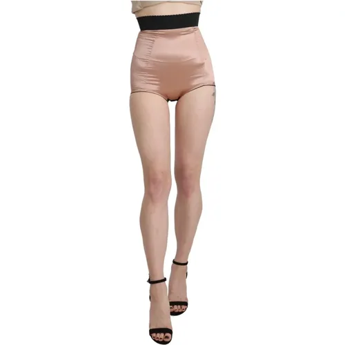 High Waist Silk Mini Hot Pants , female, Sizes: XS - Dolce & Gabbana - Modalova