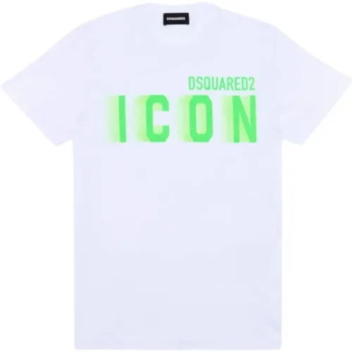Fluorescent Logo T-shirt , male, Sizes: 2XL, M, XL, S, L, 3XL - Dsquared2 - Modalova