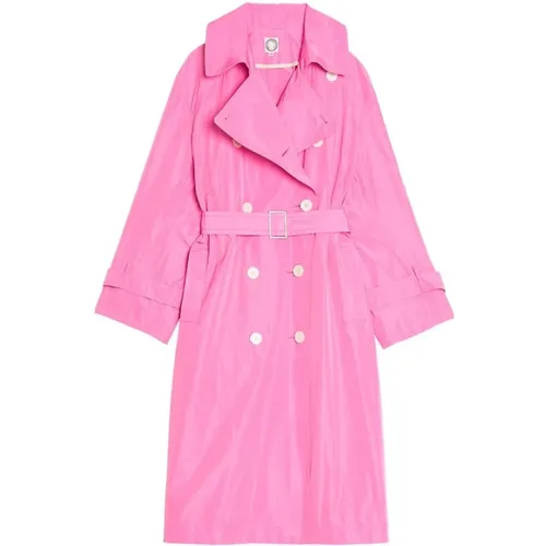 Rosa Baumwoll Trenchcoat , Damen, Größe: 2XS - Ines De La Fressange Paris - Modalova