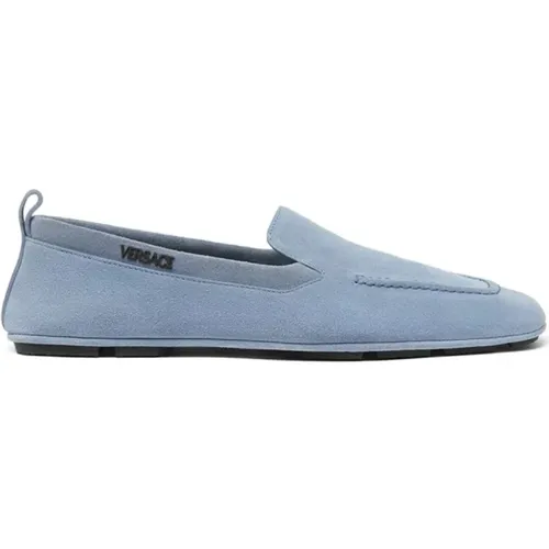 Suede Slip-On Loafers , male, Sizes: 7 UK, 10 UK, 9 UK, 8 UK - Versace - Modalova