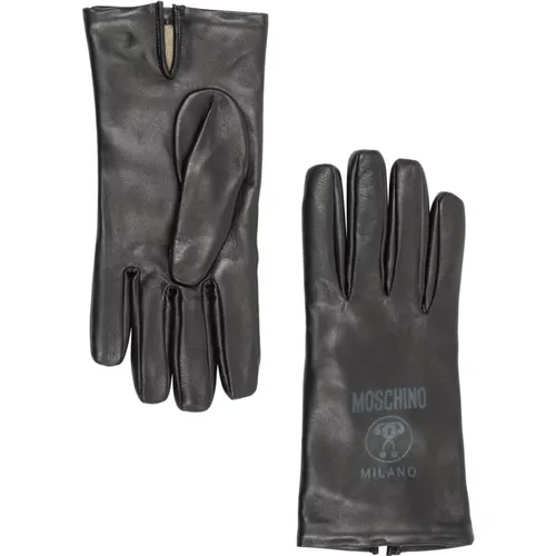 Plain Logo Double Question Mark Gloves , male, Sizes: L - Moschino - Modalova