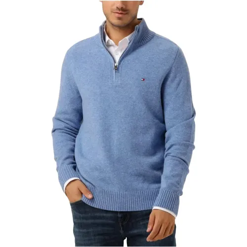 Lambswool Zip Mock Pullover , Herren, Größe: M - Tommy Hilfiger - Modalova