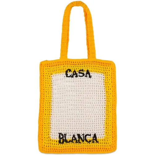 Elegant Crochet Tote Bag , female, Sizes: ONE SIZE - Casablanca - Modalova