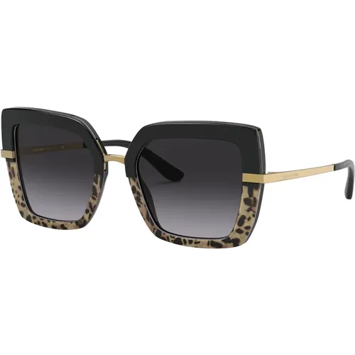 Halbdruck Sonnenbrille,Half Print Sonnenbrille in Schwarz Grau/Grau Getönt,Half Print Sonnenbrille in Havana - Dolce & Gabbana - Modalova