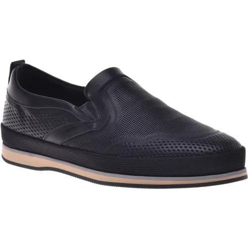 Loafer in perforated calfskin , Herren, Größe: 44 EU - Baldinini - Modalova