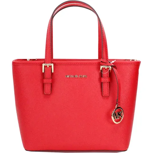 Hellrote Leder Top Zip Tote Tasche - Michael Kors - Modalova