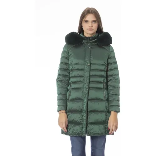 Elegante Lange Grüne Daunenjacke , Damen, Größe: L - Baldinini - Modalova