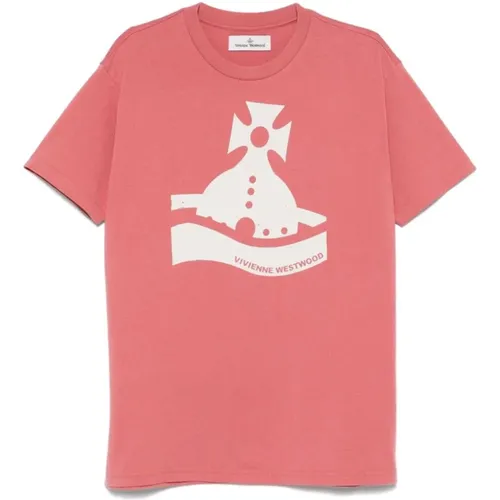 Rosa T-Shirts und Polos mit Orb-Logo-Druck - Vivienne Westwood - Modalova