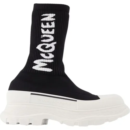 Platform Sneakers in Black and White , female, Sizes: 6 UK, 5 UK, 3 UK, 4 UK, 7 UK - alexander mcqueen - Modalova