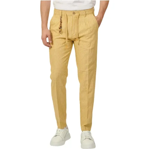 Linen and Cotton Trousers , male, Sizes: W36, W30, W34, W32, W38, W31, W33 - YES ZEE - Modalova