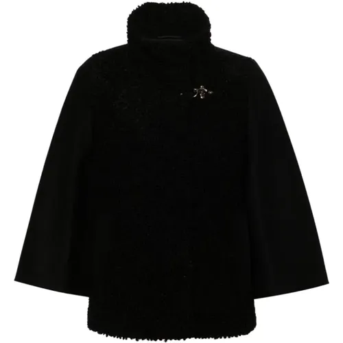 Schwarze Wollmischung Bouclé Jacke,Schwarze Jacken für Frauen - Fay - Modalova