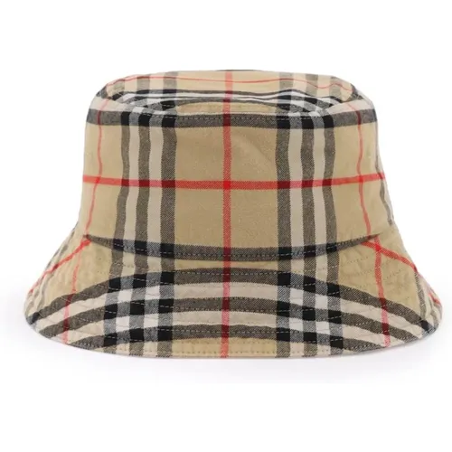 Check Cotton Bucket Hat , male, Sizes: S, M, L - Burberry - Modalova