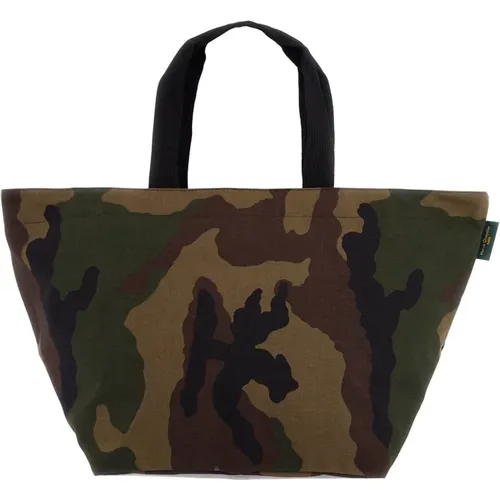 Camouflage Print XL Tote Bag , female, Sizes: ONE SIZE - Hervé Chapelier - Modalova