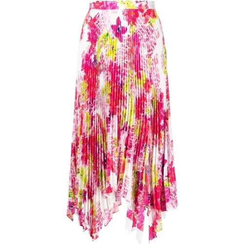Romantic Floral Pleated Skirt , female, Sizes: M - Versace - Modalova