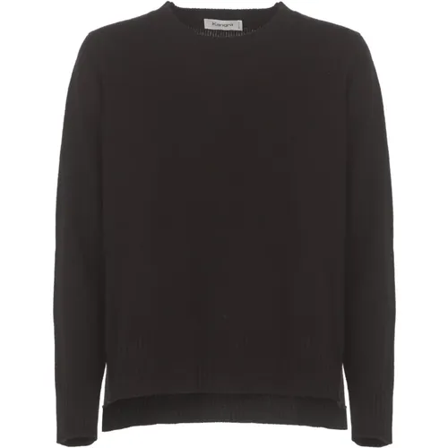 Schwarzer Cashmere Rundhalsausschnitt Pullover Frau , Damen, Größe: M - Kangra - Modalova