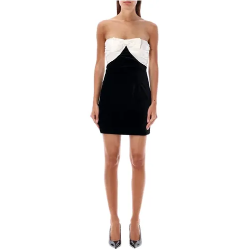 Velvet Duchesse Bow Mini Dress , female, Sizes: S - Alessandra Rich - Modalova