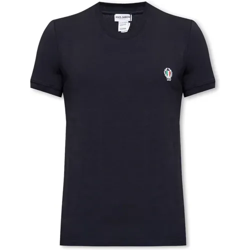 T-Shirt mit Logo , Herren, Größe: M - Dolce & Gabbana - Modalova