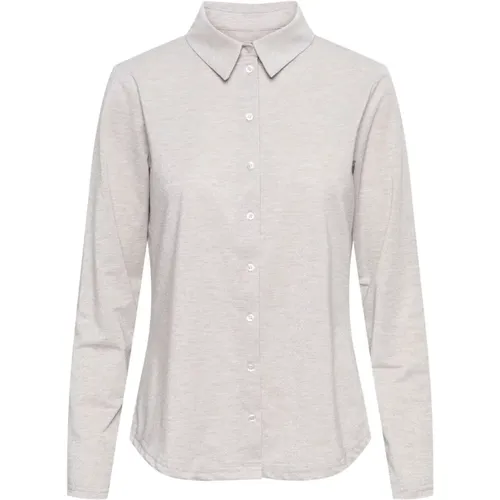 Jersey Melange Bluse Creme Multi , Damen, Größe: S - &Co Woman - Modalova