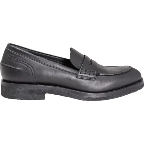 Hochwertige schwarze Lederslipper,Schwarze Tejusleder Loafers,Sophisticated Rote Tejus Leder Loafers - DEL Carlo - Modalova