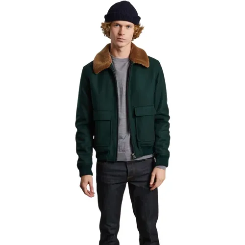 Virgin wool aviator jacket , male, Sizes: XS, XL, S, L, M - L'Exception Paris - Modalova