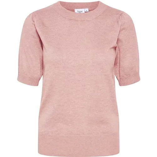 MilaSZ SS Pullover Strick Ash Rose , Damen, Größe: L - Saint Tropez - Modalova