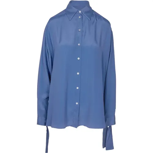 Crepe Shirt with Pointed Collar , female, Sizes: S, 2XS - Ottod'Ame - Modalova