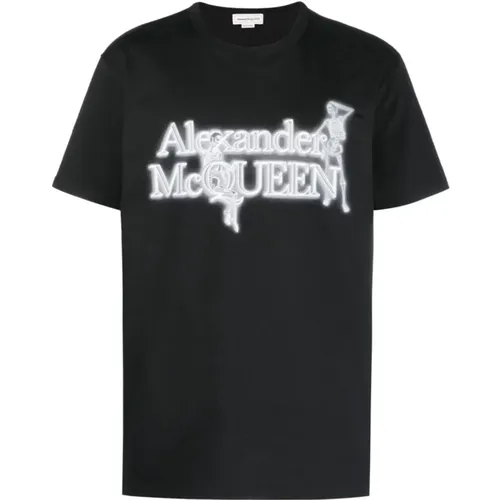 Logo Graphic T-shirt Crew Neck , male, Sizes: S, M, L - alexander mcqueen - Modalova