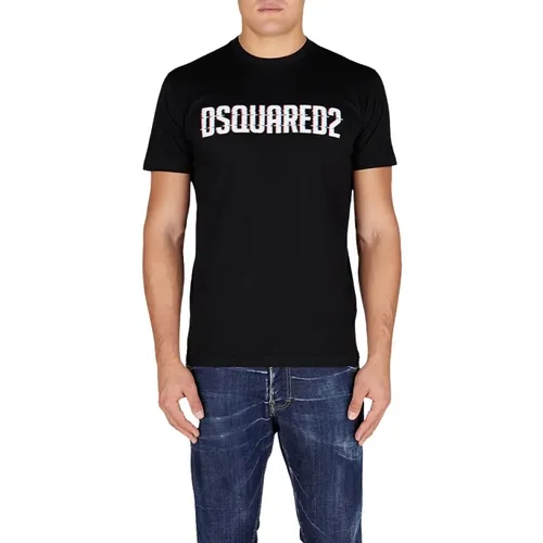 Verwaschenes Baumwoll-T-Shirt , Herren, Größe: 2XL - Dsquared2 - Modalova