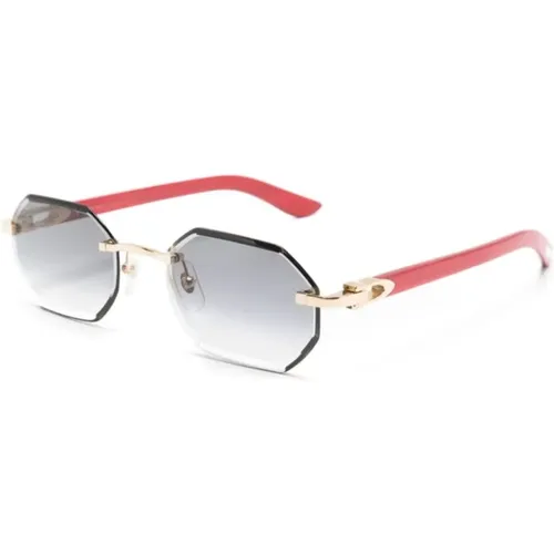 Goldene Sonnenbrille für den täglichen Gebrauch - Cartier - Modalova