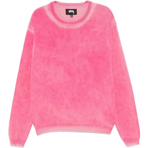 Flamingo Gestrickter Crew Neck Sweater , Herren, Größe: S - Stüssy - Modalova