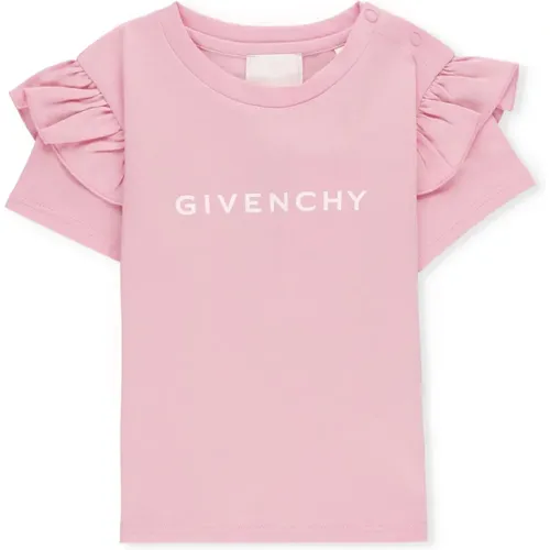 Rosa Junior Baumwoll T-shirt mit Logo - Givenchy - Modalova