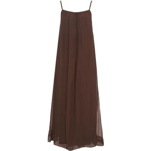 Braunes Kleid Ss24 Handwäsche , Damen, Größe: S - Kaos - Modalova
