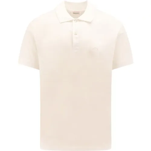 Cotton T-Shirt with Logo Embroidery , male, Sizes: L, M - alexander mcqueen - Modalova