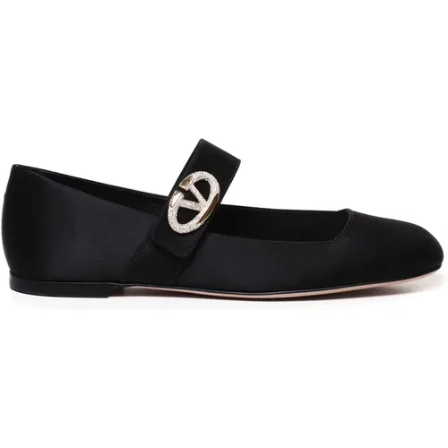 Mary-Jane Ballerinas with VLogo Lock , female, Sizes: 4 UK, 7 UK, 6 UK - Valentino Garavani - Modalova