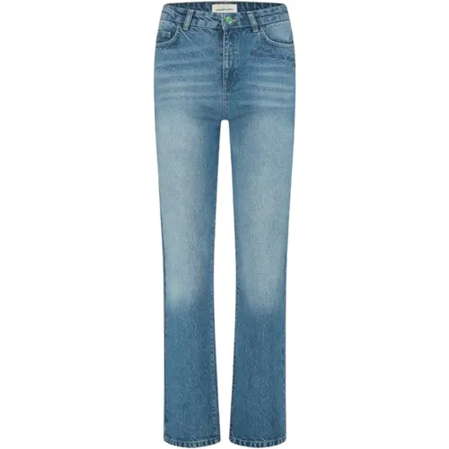 Jeans mit gesticktem Herz,Bestickte Herz Straight Denim Hose - Fabienne Chapot - Modalova