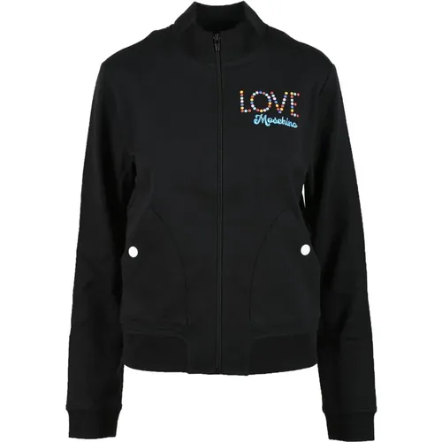 Stylish Zip Sweatshirt , female, Sizes: XS, M, L - Love Moschino - Modalova