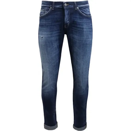 Blaue Skinny Fit Stretch Denim Jeans , Herren, Größe: W40 - Dondup - Modalova