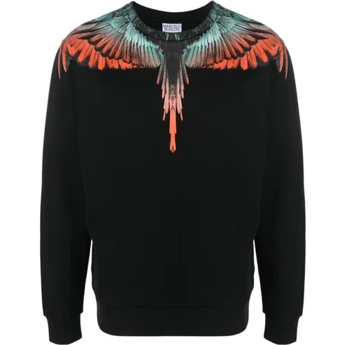 Schwarzer Wings Sweatshirt , Herren, Größe: 2XS - Marcelo Burlon - Modalova
